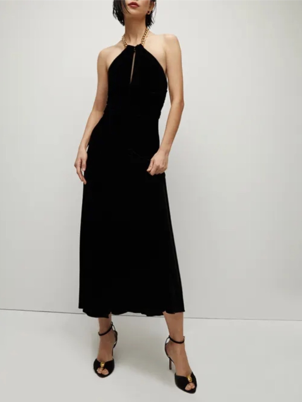 Veronica Beard Black Velvet Halter Dress - Size 8